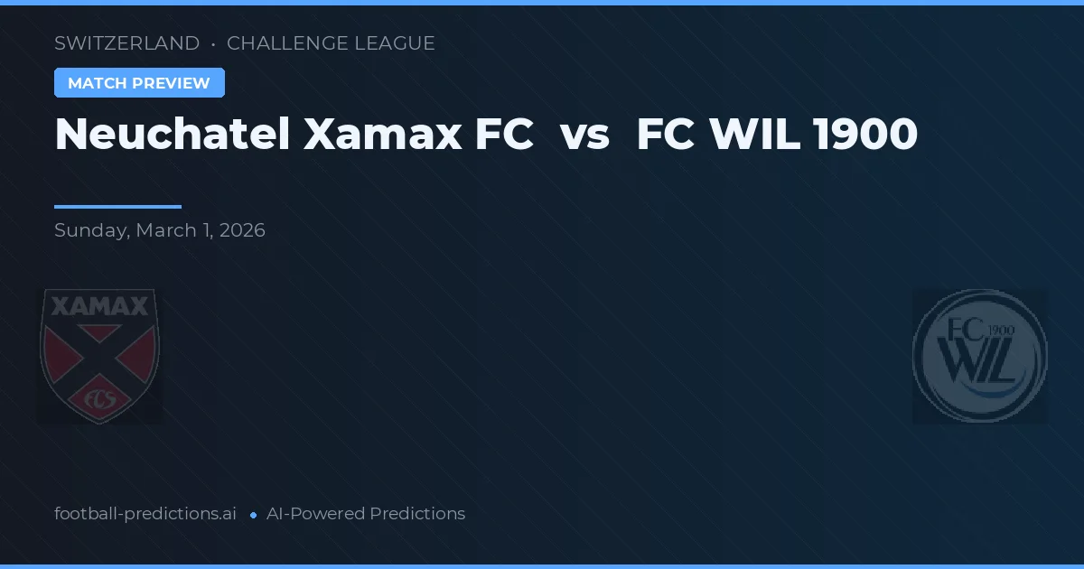 Neuchâtel Xamax vs FC WIL 1900 — prognóstico e prévia do jogo