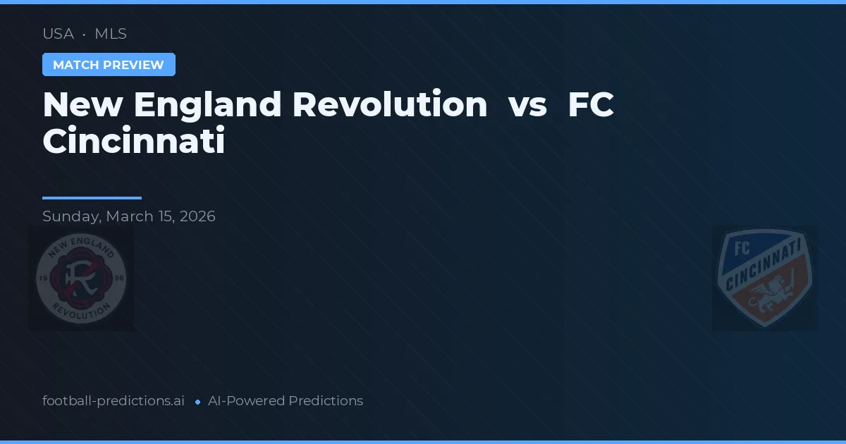 New England Revolution vs FC Cincinnati — prognóstico e prévia do jogo