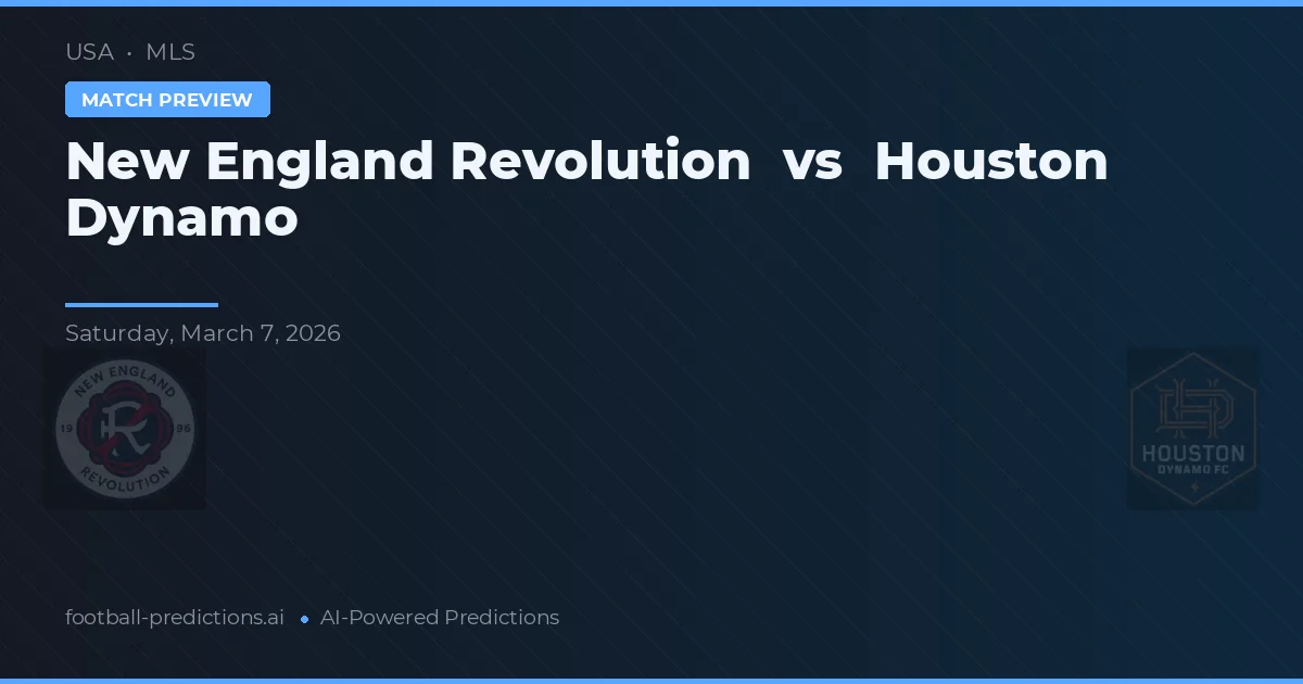 New England Revolution vs Houston Dynamo — prognóstico e prévia do jogo
