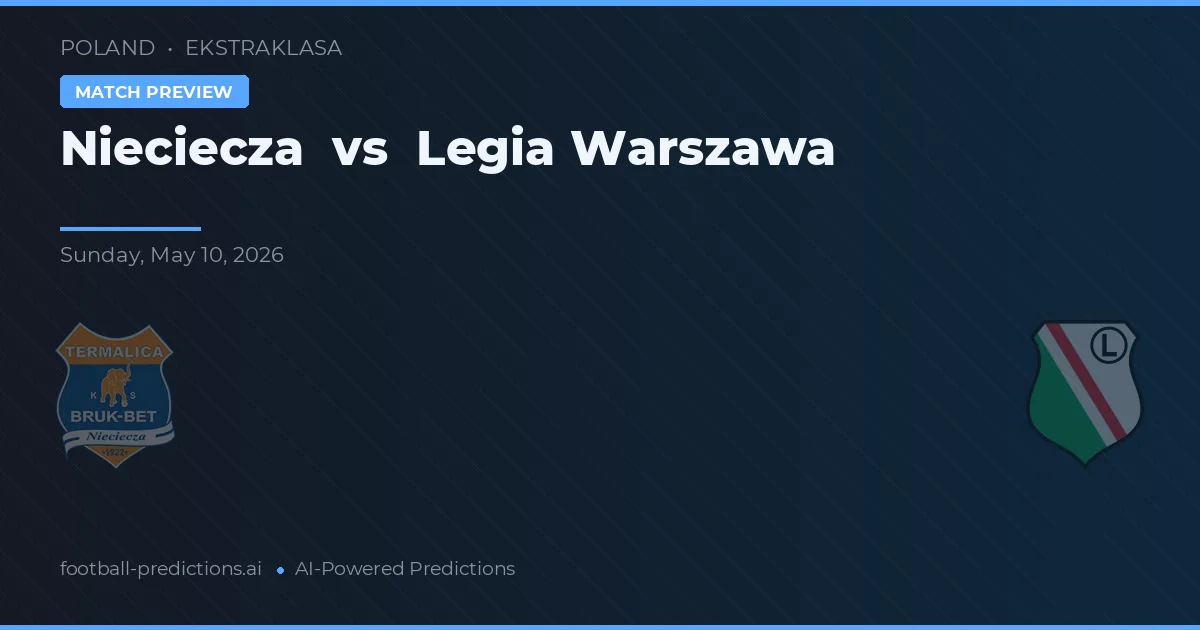 Nieciecza vs Legia Varsóvia — prognóstico e prévia do jogo