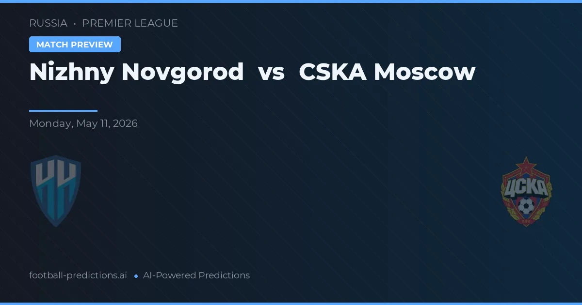 Nizhny Novgorod vs CSKA Moscou — prognóstico e prévia do jogo