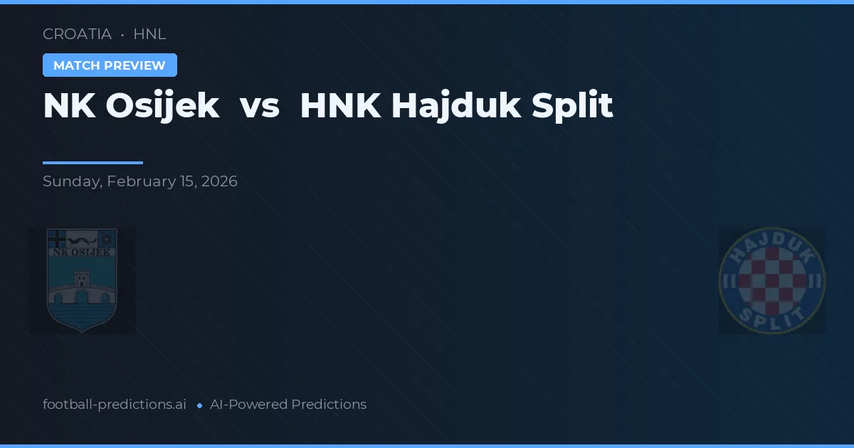 Osijek vs Hajduk Split — prognóstico e prévia do jogo