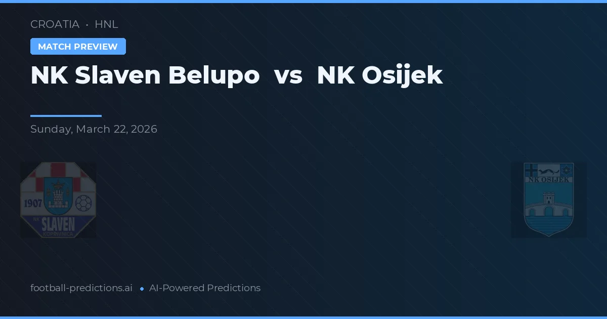 NK Slaven Belupo vs Osijek — prognóstico e prévia do jogo