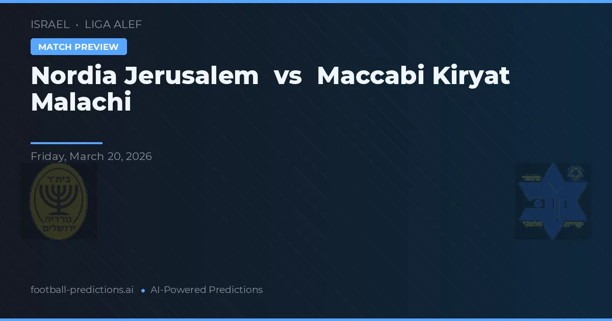Nordia Jerusalém vs Maccabi Kiryat Malachi — prognóstico e prévia do jogo