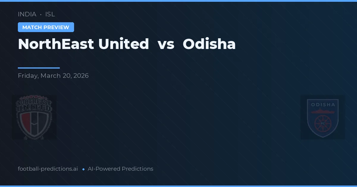 NorthEast United vs Odisha — prognóstico e prévia do jogo