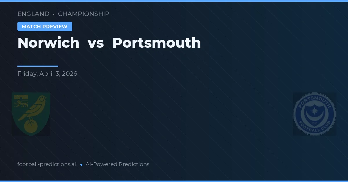 Norwich vs Portsmouth — prognóstico e prévia do jogo