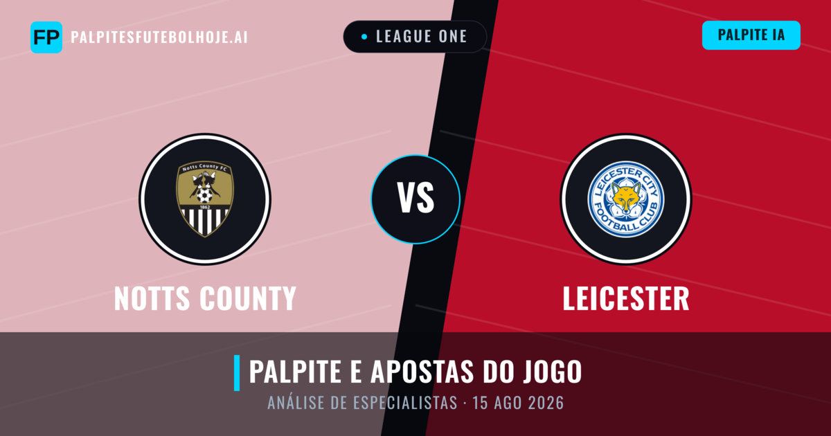 Notts County vs Leicester — prognóstico e prévia do jogo