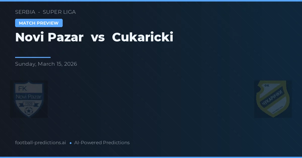 Novi Pazar vs Cukaricki — prognóstico e prévia do jogo