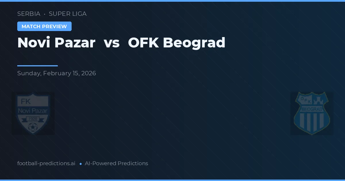 Novi Pazar vs OFK Belgrado — prognóstico e prévia do jogo