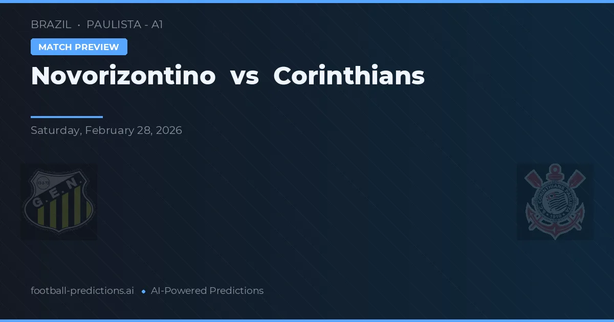 Novorizontino vs Corinthians — prognóstico e prévia do jogo