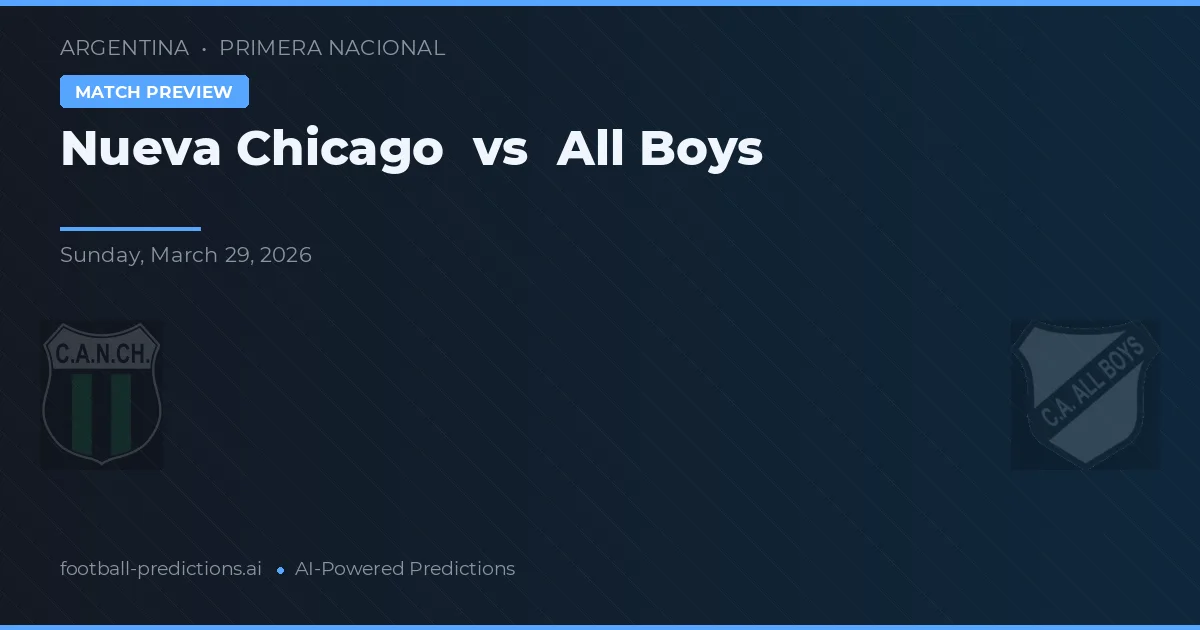 Nueva Chicago vs All Boys — prognóstico e prévia do jogo