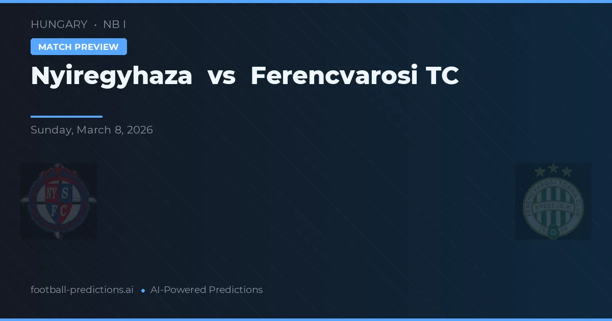 Nyíregyháza vs Ferencváros TC — prognóstico e prévia do jogo