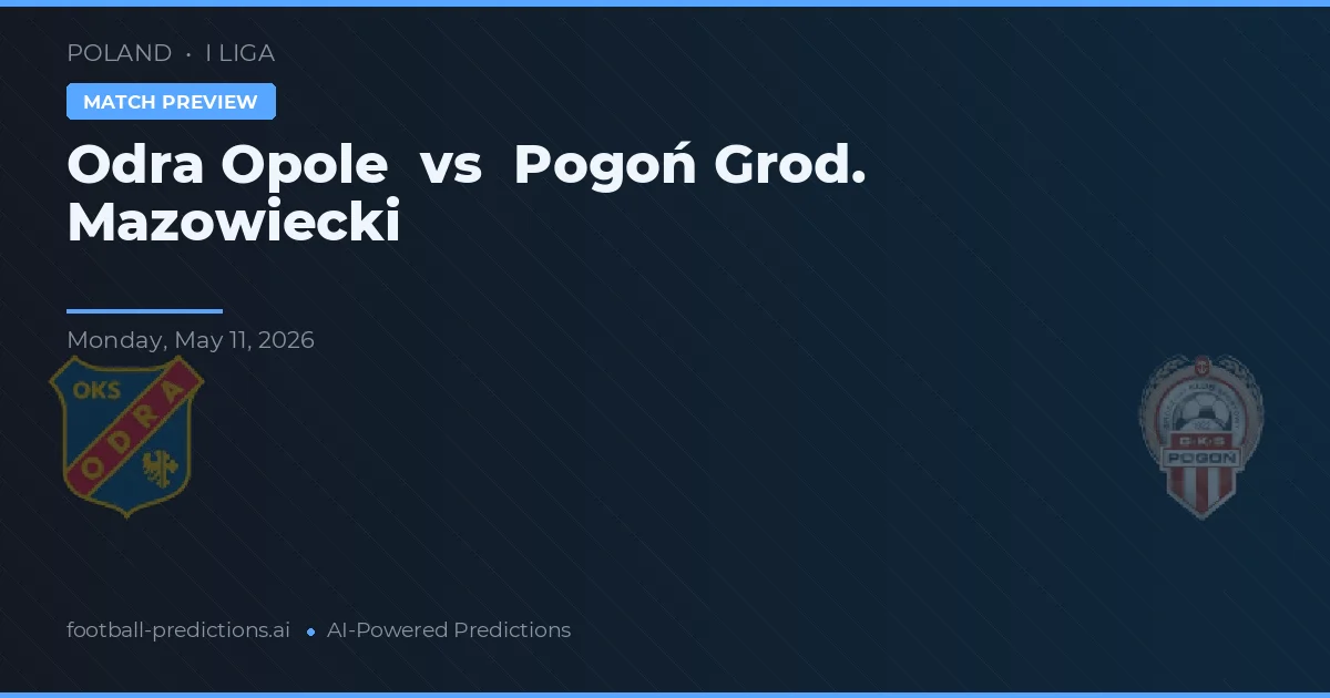 Odra Opole vs Pogoń Grod. Mazowiecki — prognóstico e prévia do jogo