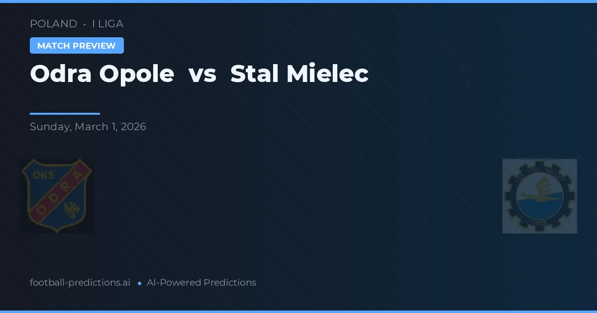 Odra Opole vs Stal Mielec — prognóstico e prévia do jogo