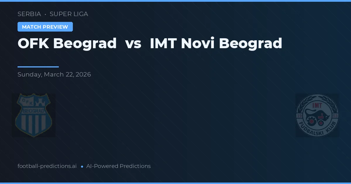 OFK Belgrado vs IMT Novi Beograd — prognóstico e prévia do jogo