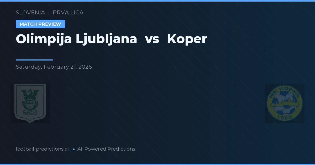 Olimpija Ljubljana vs Koper — prognóstico e prévia do jogo