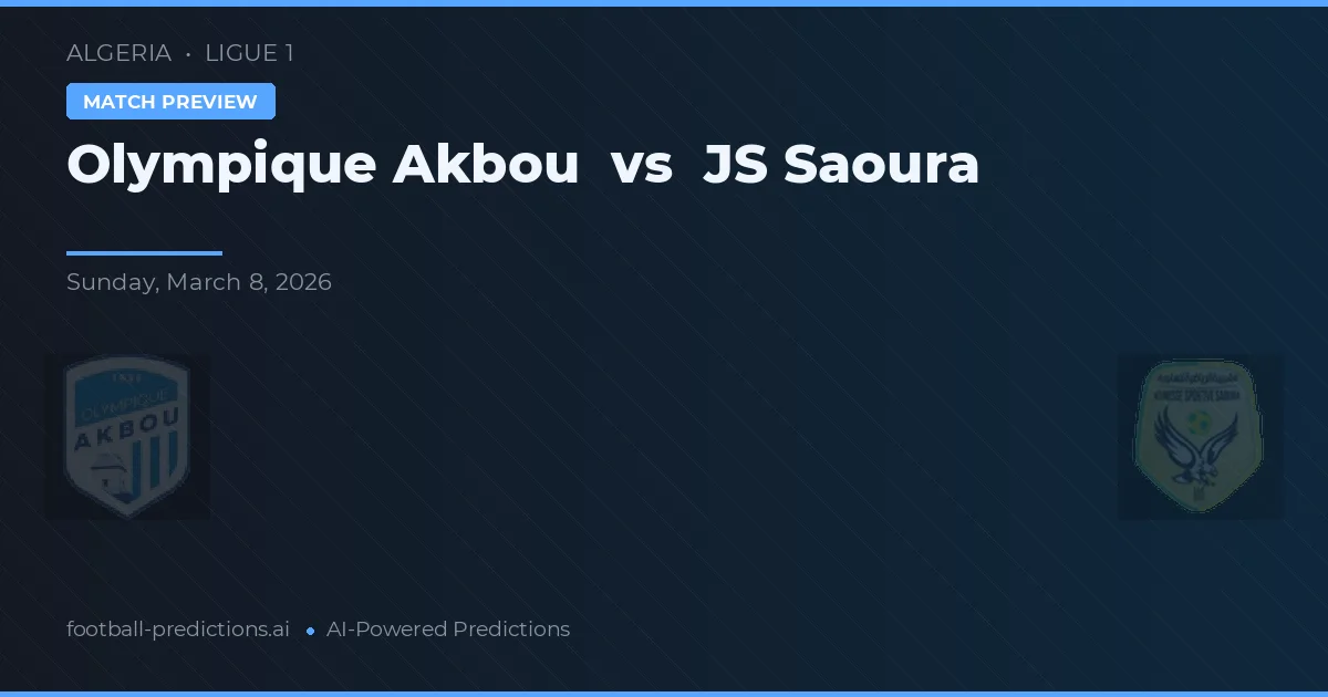 Olympique Akbou vs JS Saoura — prognóstico e prévia do jogo