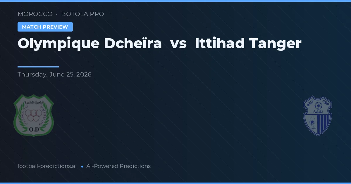 Olympique Dcheïra vs Ittihad Tanger — prognóstico e prévia do jogo