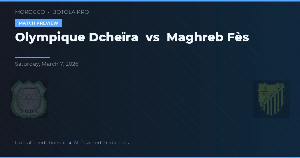 Olympique Dcheïra vs Maghreb Fès — prognóstico e prévia do jogo
