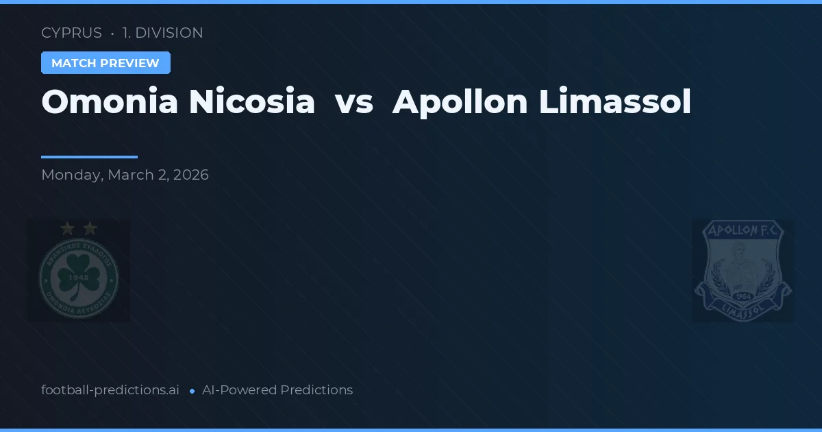 Omonia Nicosia vs Apollon Limassol — prognóstico e prévia do jogo