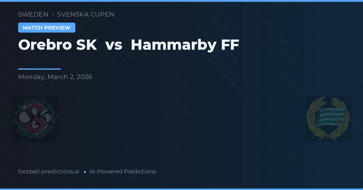 Örebro SK vs Hammarby IF — prognóstico e prévia do jogo