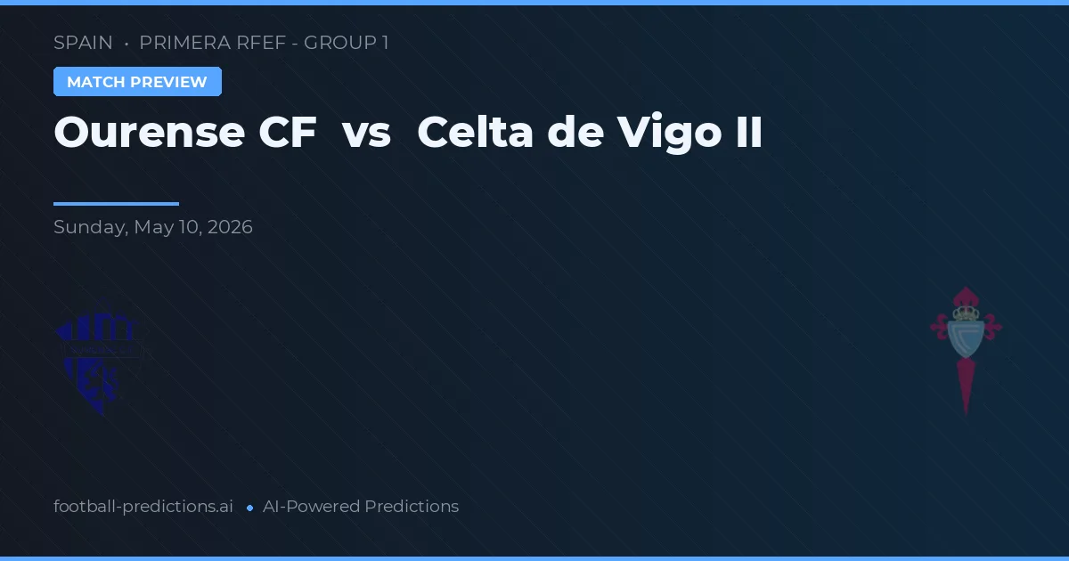 Ourense CF vs Celta de Vigo B — prognóstico e prévia do jogo