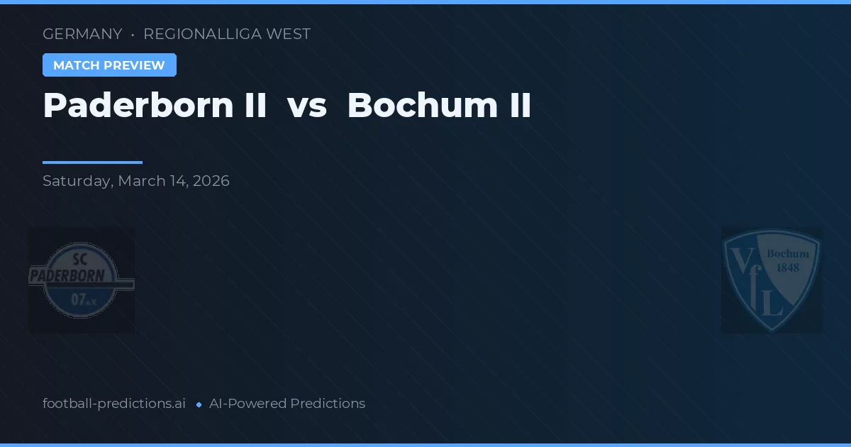Paderborn II vs VfL Bochum II — prognóstico e prévia do jogo