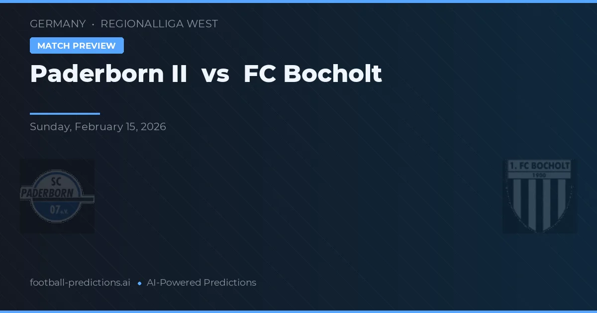 Paderborn II vs FC Bocholt — prognóstico e prévia do jogo
