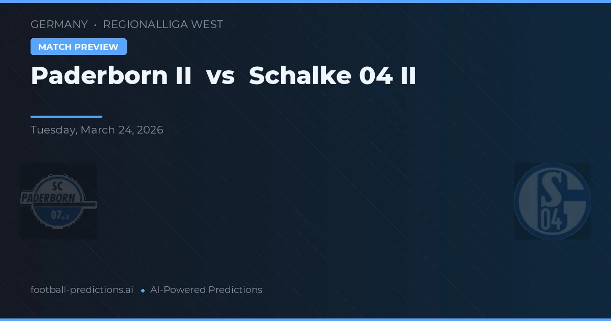 Paderborn II vs Schalke 04 II — prognóstico e prévia do jogo