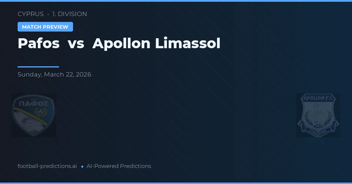 Pafos vs Apollon Limassol — prognóstico e prévia do jogo