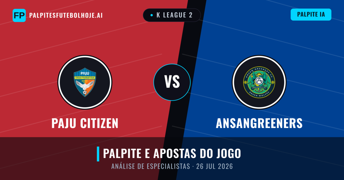 Paju Citizen vs Ansangreeners — prognóstico e prévia do jogo