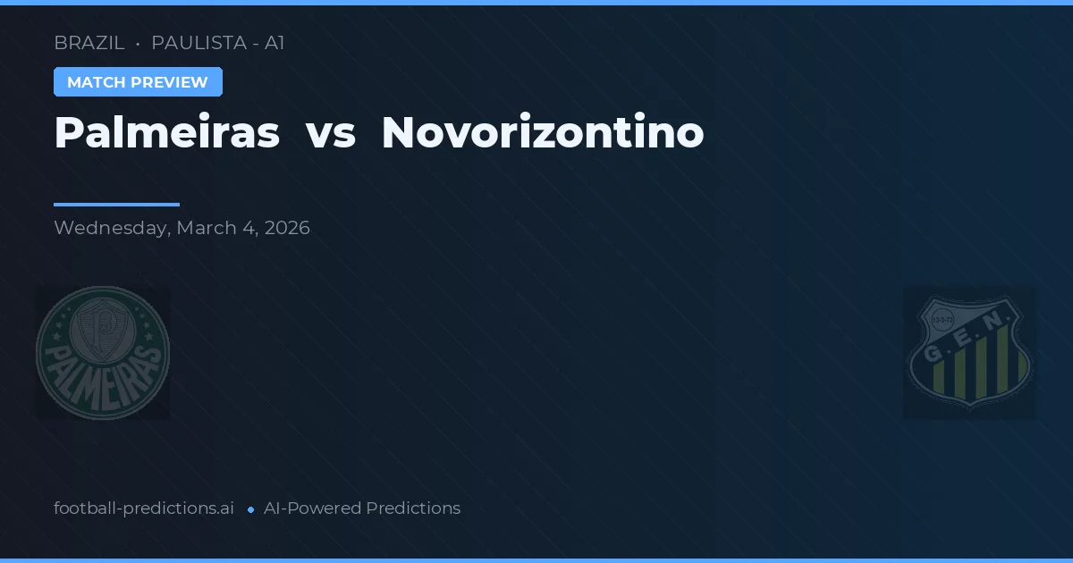 Palmeiras vs Novorizontino — prognóstico e prévia do jogo