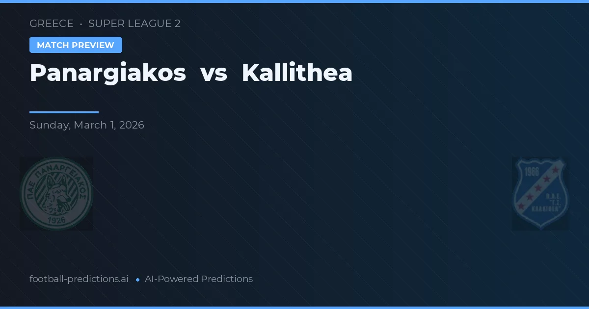 Panargiakos vs Kallithea — prognóstico e prévia do jogo