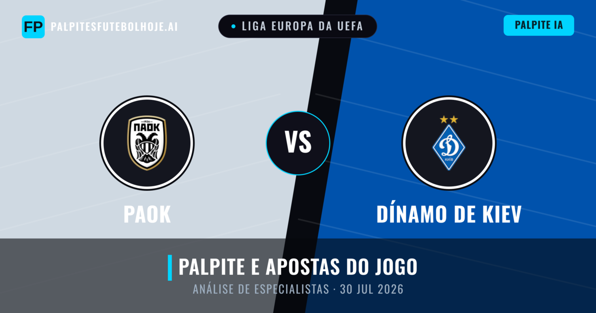 PAOK vs Dínamo de Kiev — prognóstico e prévia do jogo
