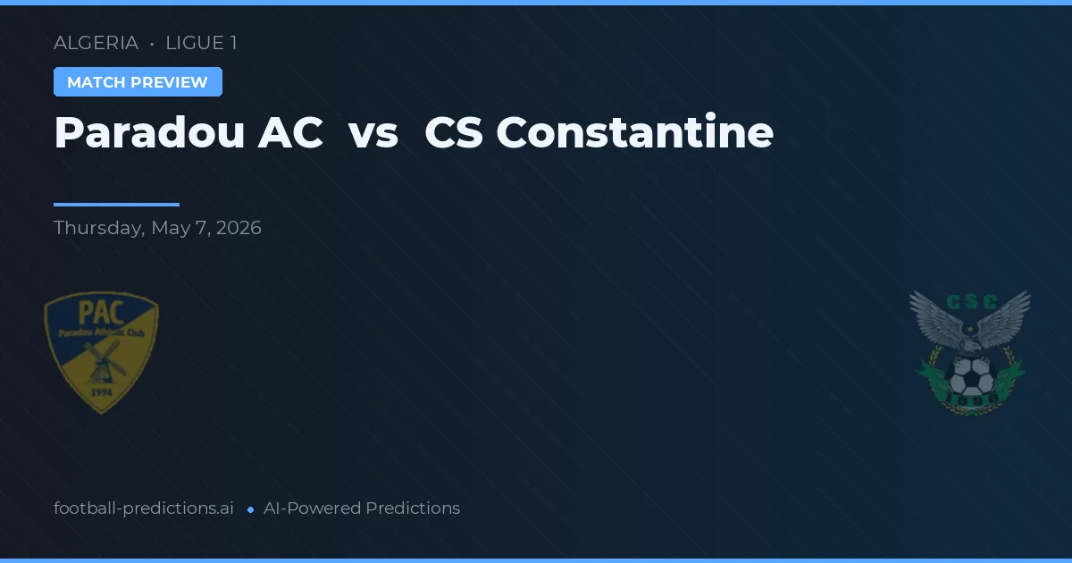 Paradou AC vs CS Constantino — prognóstico e prévia do jogo