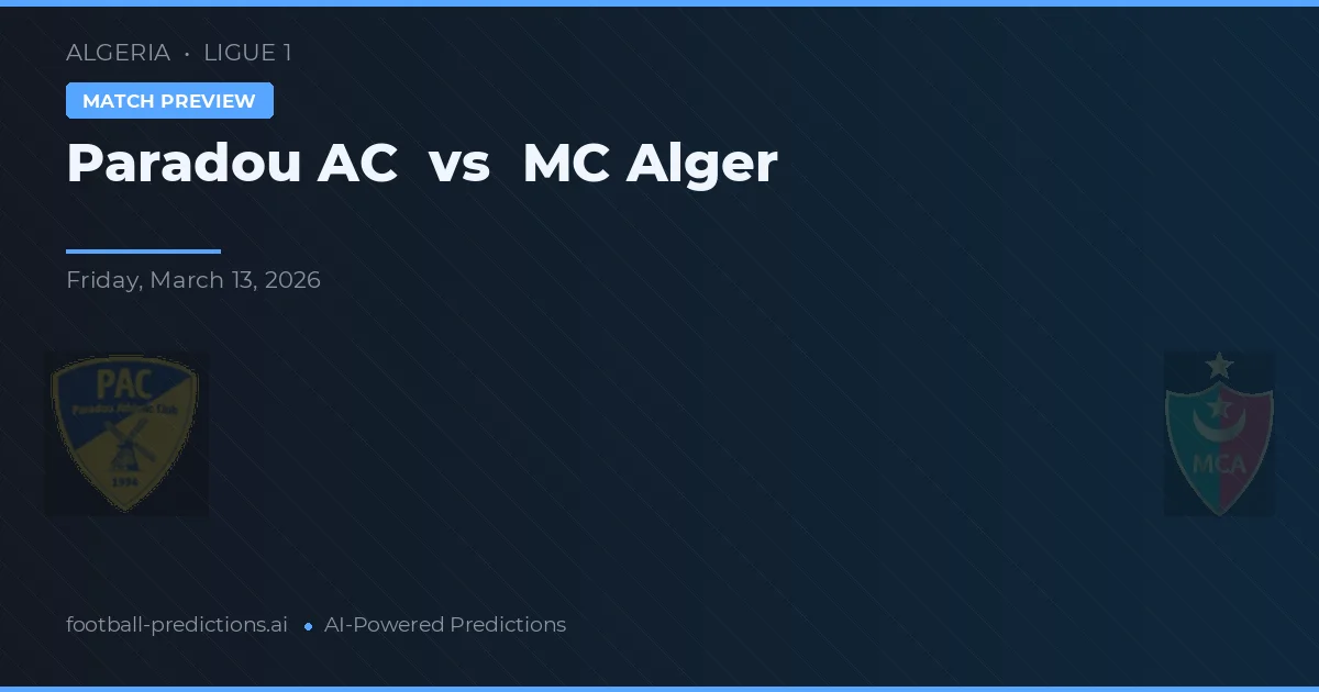Paradou AC vs MC Alger — prognóstico e prévia do jogo