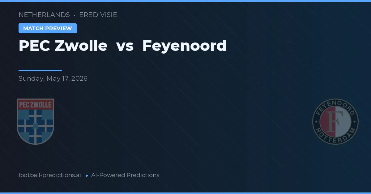 PEC Zwolle vs Feyenoord — prognóstico e prévia do jogo
