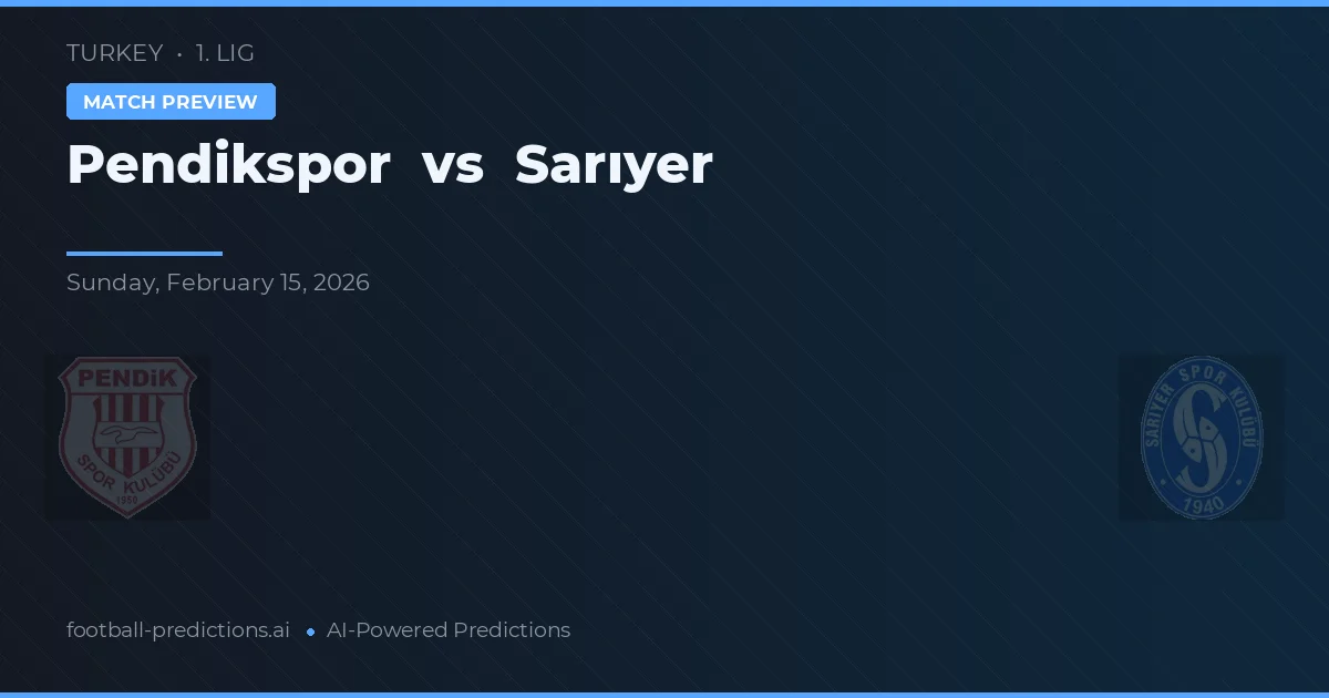 Pendikspor vs Sarıyer — prognóstico e prévia do jogo