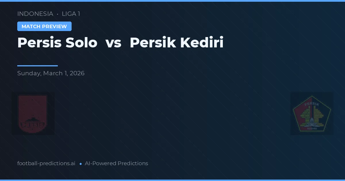 Persis Solo vs Persik Kediri — prognóstico e prévia do jogo