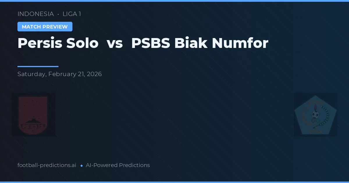 Persis Solo vs PSBS Biak Numfor — prognóstico e prévia do jogo