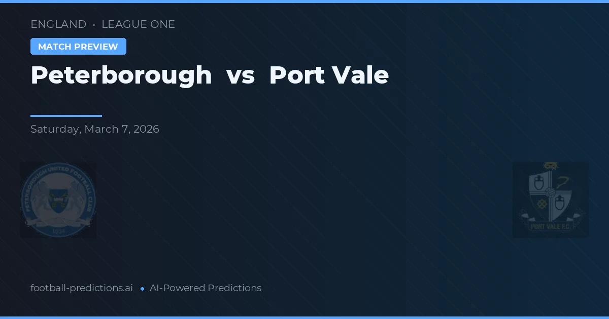 Peterborough vs Port Vale — prognóstico e prévia do jogo