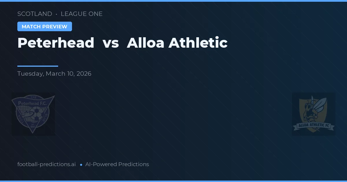Peterhead vs Alloa Athletic — prognóstico e prévia do jogo