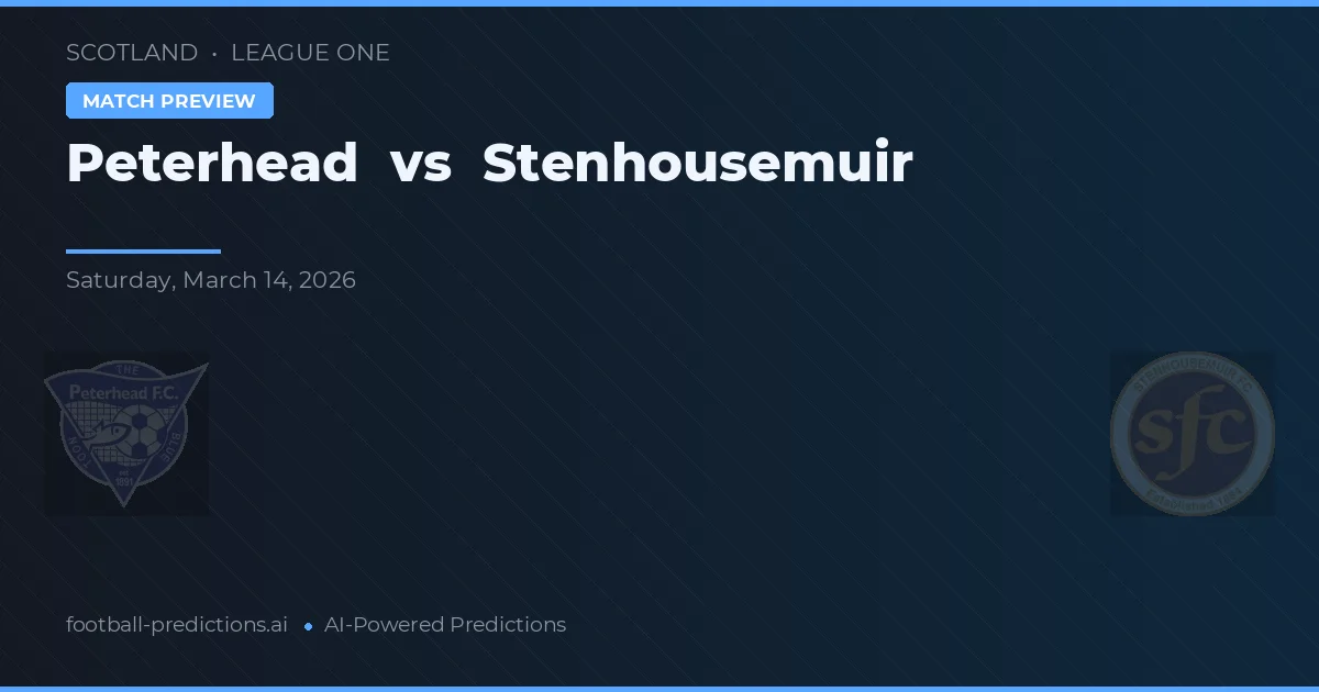 Peterhead vs Stenhousemuir — prognóstico e prévia do jogo