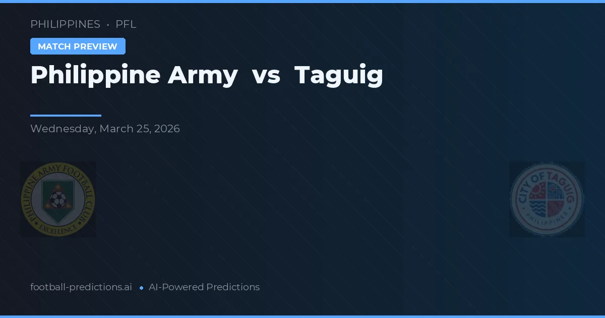 Exército Filipino vs Taguig — prognóstico e prévia do jogo