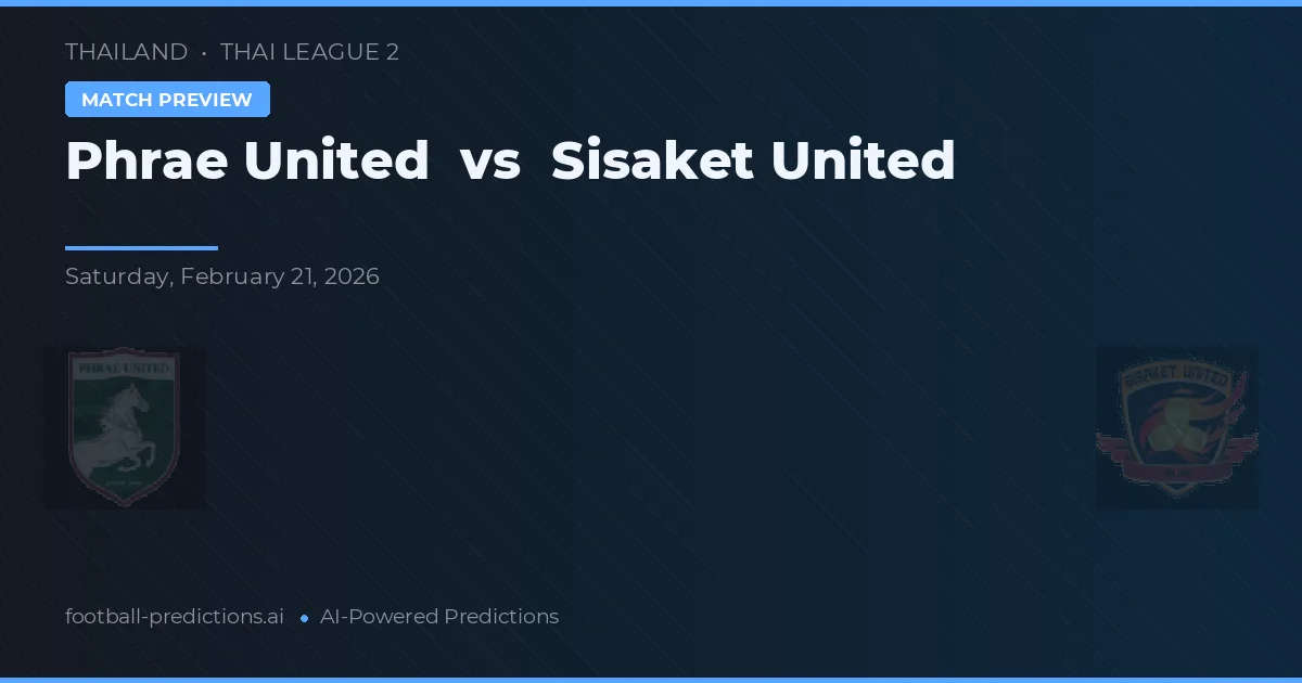 Phrae United vs Sisaket United — prognóstico e prévia do jogo