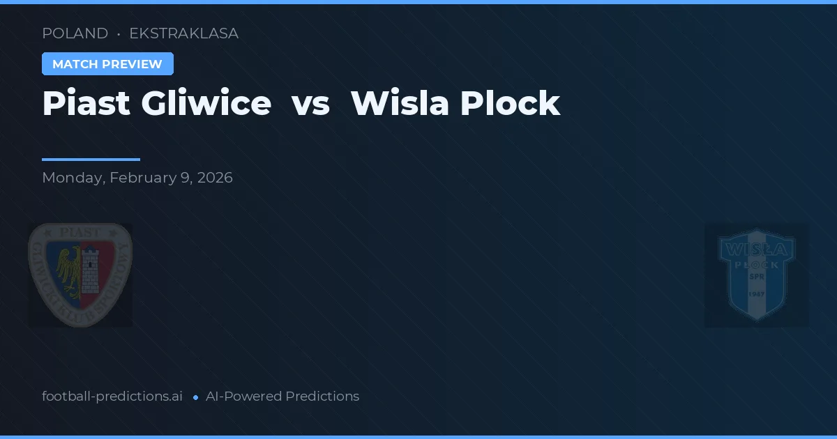 Piast Gliwice vs Wisła Płock — prognóstico e prévia do jogo