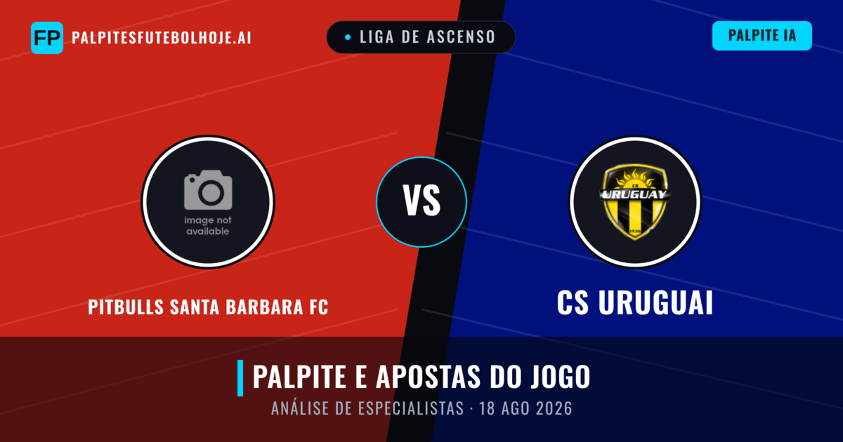 Pitbulls Santa Barbara FC vs CS Uruguai — prognóstico e prévia do jogo