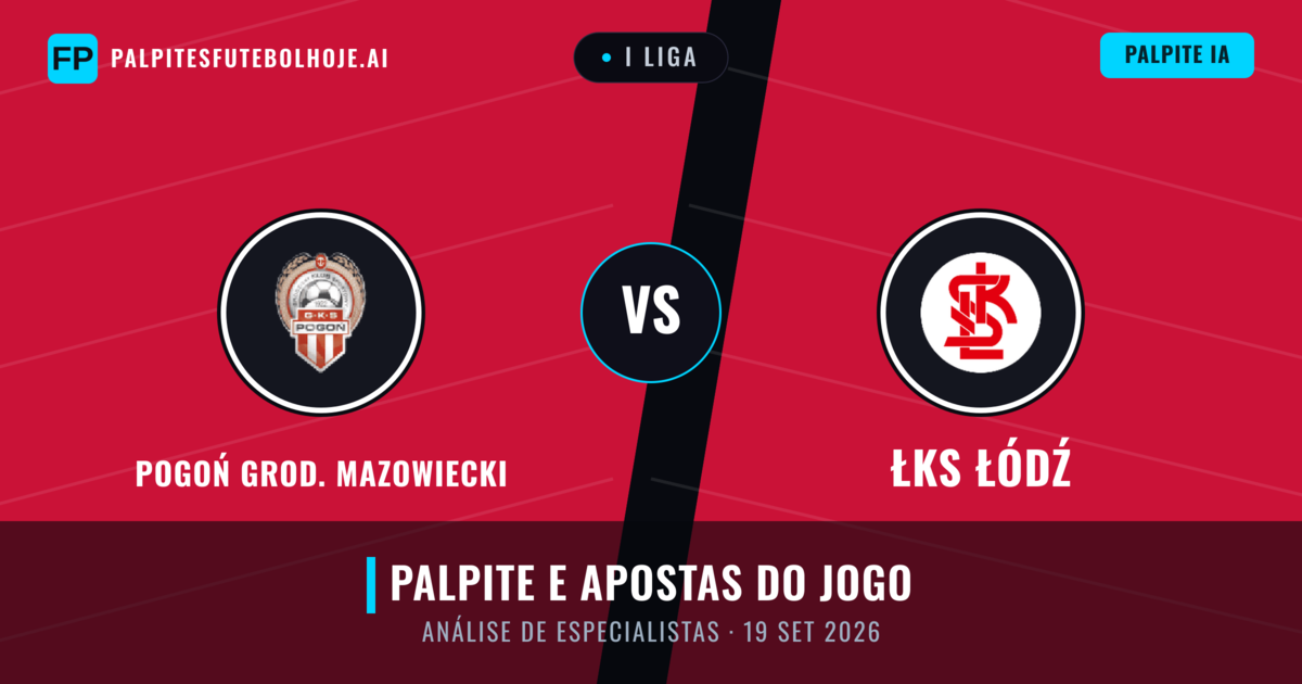 Pogoń Grod. Mazowiecki vs ŁKS Łódź — prognóstico e prévia do jogo