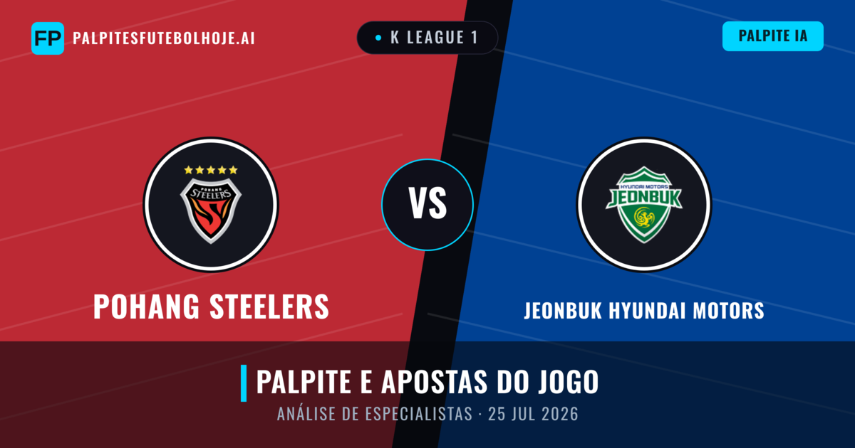 Pohang Steelers vs Jeonbuk Hyundai Motors — prognóstico e prévia do jogo