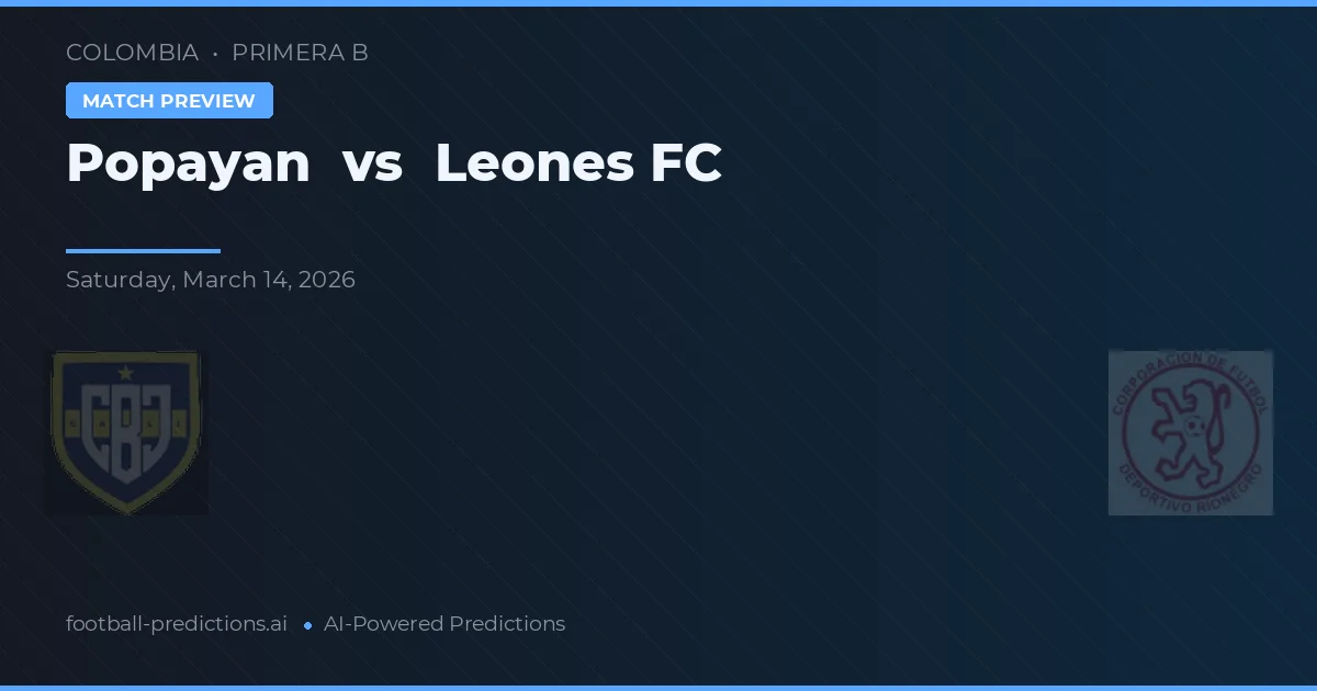 Popayán vs Leones FC — prognóstico e prévia do jogo